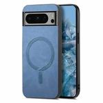 For Google Pixel 9 Pro XL Retro Magsafe Magnetic PU Back Cover Phone Case(Blue)