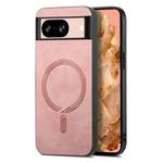 For Google Pixel 9 / 9 Pro Retro Magsafe Magnetic PU Back Cover Phone Case(Pink)