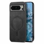 For Google Pixel 8 Pro Retro Magsafe Magnetic PU Back Cover Phone Case(Black)