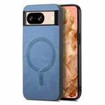 For Google Pixel 8 Retro Magsafe Magnetic PU Back Cover Phone Case(Blue)