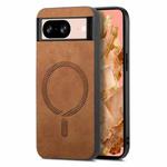 For Google Pixel 8 Retro Magsafe Magnetic PU Back Cover Phone Case(Brown)