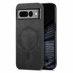 For Google Pixel 7 Pro Retro Magsafe Magnetic PU Back Cover Phone Case(Black)