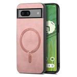 For Google Pixel 7 Retro Magsafe Magnetic PU Back Cover Phone Case(Pink)