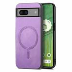 For Google Pixel 7 Retro Magsafe Magnetic PU Back Cover Phone Case(Purple)