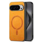 For Google Pixel 10 Pro XL Retro Magsafe Magnetic PU Back Cover Phone Case(Yellow)