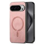 For Google Pixel 10 Pro XL Retro Magsafe Magnetic PU Back Cover Phone Case(Pink)
