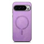 For Google Pixel 10 Pro XL Retro Magsafe Magnetic PU Back Cover Phone Case(Purple)