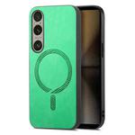 For Sony Xperia 1 V Retro Magsafe Magnetic PU Back Cover Phone Case(Green)