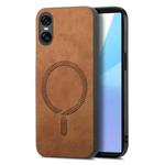 For Sony Xperia 10 VI Retro Magsafe Magnetic PU Back Cover Phone Case(Brown)