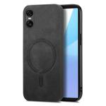 For Sony Xperia 10 VI Retro Magsafe Magnetic PU Back Cover Phone Case(Black)