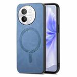 For vivo S18e 5G Retro Magsafe Magnetic PU Back Cover Phone Case(Blue)