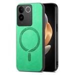 For vivo S17e Retro Magsafe Magnetic PU Back Cover Phone Case(Green)