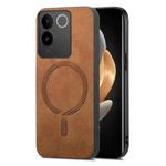 For vivo S17e Retro Magsafe Magnetic PU Back Cover Phone Case(Brown)