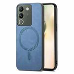 For vivo Y200 / V29e Retro Magsafe Magnetic PU Back Cover Phone Case(Blue)