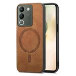 For vivo Y200 / V29e Retro Magsafe Magnetic PU Back Cover Phone Case(Brown)