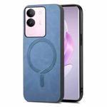 For vivo S17 / S17 Pro Retro Magsafe Magnetic PU Back Cover Phone Case(Blue)