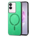 For vivo S17 / S17 Pro Retro Magsafe Magnetic PU Back Cover Phone Case(Green)