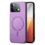 For vivo iQOO Neo8 /8 Pro Retro Magsafe Magnetic PU Back Cover Phone Case(Purple)