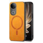 For vivo S20 Retro Magsafe Magnetic PU Back Cover Phone Case(Yellow)