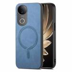 For vivo S20 Retro Magsafe Magnetic PU Back Cover Phone Case(Blue)