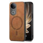 For vivo S20 Retro Magsafe Magnetic PU Back Cover Phone Case(Brown)