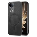 For vivo S20 Retro Magsafe Magnetic PU Back Cover Phone Case(Black)