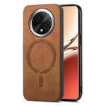 For OPPO A3 Pro Retro Magsafe Magnetic PU Back Cover Phone Case(Brown)