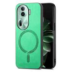 For OPPO Reno11 Pro 5G Global Retro Magsafe Magnetic PU Back Cover Phone Case(Green)