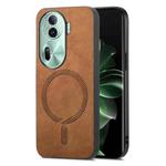 For OPPO Reno11 Pro 5G Global Retro Magsafe Magnetic PU Back Cover Phone Case(Brown)