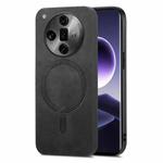 For OPPO Find X7 Ultra 5G Retro Magsafe Magnetic PU Back Cover Phone Case(Black)