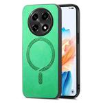 For OPPO A2 Pro Retro Magsafe Magnetic PU Back Cover Phone Case(Green)