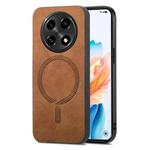 For OPPO A2 Pro Retro Magsafe Magnetic PU Back Cover Phone Case(Brown)