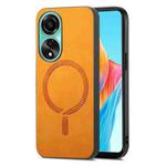 For OPPO A78 4G Retro Magsafe Magnetic PU Back Cover Phone Case(Yellow)