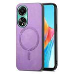 For OPPO A78 4G Retro Magsafe Magnetic PU Back Cover Phone Case(Purple)