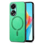 For OPPO A78 4G Retro Magsafe Magnetic PU Back Cover Phone Case(Green)