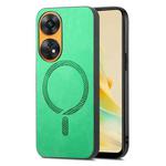 For OPPO Reno8 T / A1 Pro Retro Magsafe Magnetic PU Back Cover Phone Case(Green)