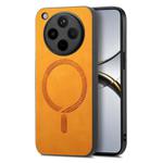 For OPPO Find X8 Retro Magsafe Magnetic PU Back Cover Phone Case(Yellow)