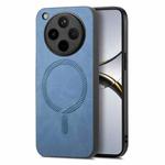 For OPPO Find X8 Retro Magsafe Magnetic PU Back Cover Phone Case(Blue)