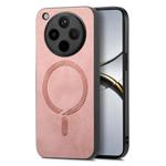 For OPPO Find X8 Retro Magsafe Magnetic PU Back Cover Phone Case(Pink)