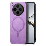 For OPPO Find X8 Retro Magsafe Magnetic PU Back Cover Phone Case(Purple)
