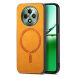 For OPPO F27 5G Retro Magsafe Magnetic PU Back Cover Phone Case(Yellow)
