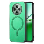 For OPPO F27 5G Retro Magsafe Magnetic PU Back Cover Phone Case(Green)