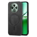For OPPO F27 5G Retro Magsafe Magnetic PU Back Cover Phone Case(Black)
