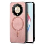 For Honor Magic6 Pro 5G Retro Magsafe Magnetic PU Back Cover Phone Case(Pink)