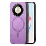 For Honor Magic6 Pro 5G Retro Magsafe Magnetic PU Back Cover Phone Case(Purple)