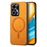 For Honor 90 GT 5G Retro Magsafe Magnetic PU Back Cover Phone Case(Yellow)