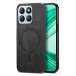 For Honor X8b Retro Magsafe Magnetic PU Back Cover Phone Case(Black)