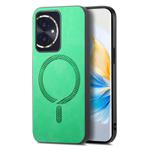 For Honor 100 Retro Magsafe Magnetic PU Back Cover Phone Case(Green)