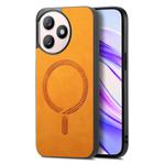 For Honor X50i+ Retro Magsafe Magnetic PU Back Cover Phone Case(Yellow)