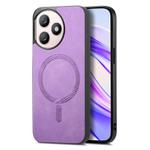 For Honor X50i+ Retro Magsafe Magnetic PU Back Cover Phone Case(Purple)